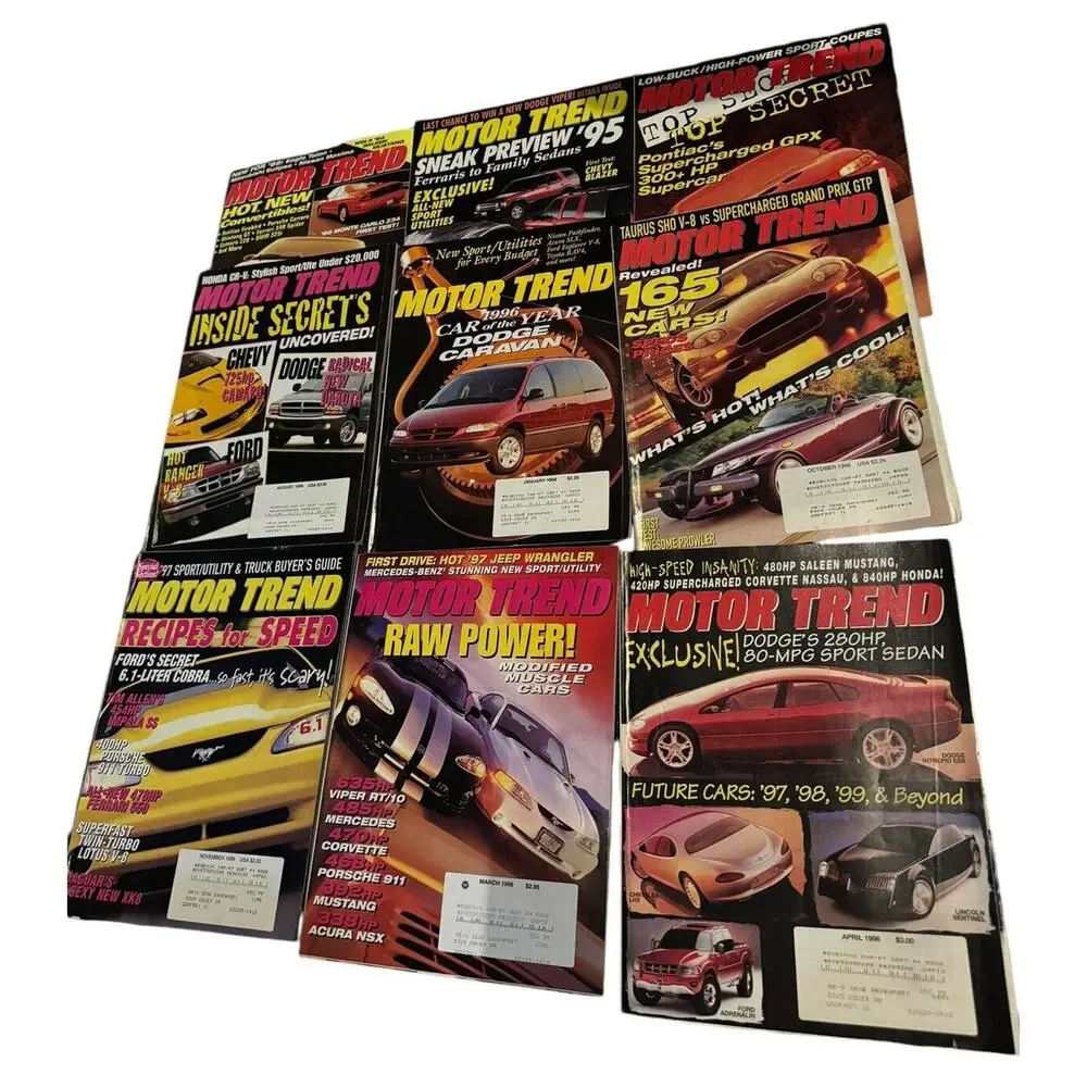 MOTOR TREND Magazines (9) 1994 1995 1996 Saleen Mustang Pontiac Ferrari Porsche‎